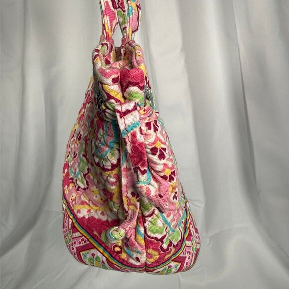 Vera Bradley Small Tote Pink & Yellow Floral Paisley Print "Capri Melon" 08 - Picture 6 of 8